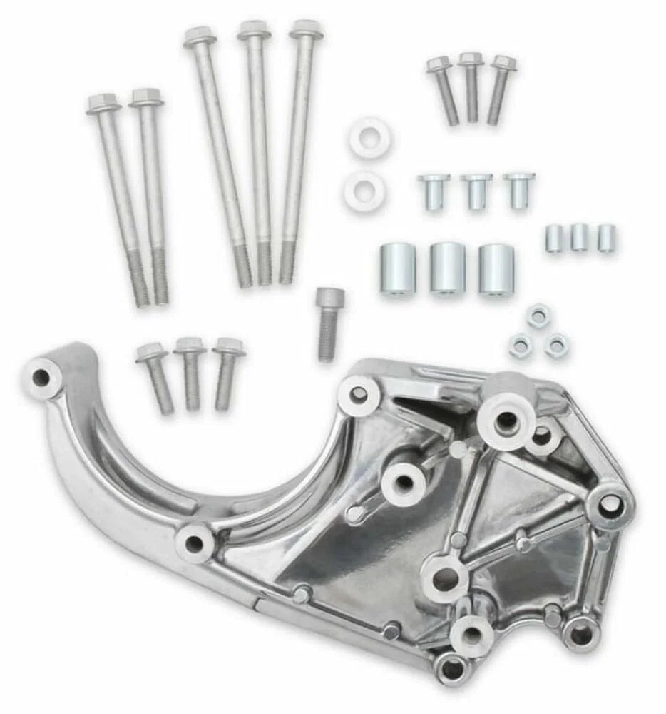 Polished Passenger's Side Bracket Only (A_C)-Fits Sanden SD508 or SD7 20-134P